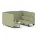 Brixworth 6 Seater Bench Booth With Black Legs In Rivet Fabric - Burnish Panels And Sofa SF004264