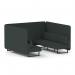 Brixworth 6 Seater Bench Booth With Black Legs In Rivet Fabric - Charcoal Panels And Sofa SF004265