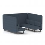 Brixworth 6 Seater Bench Booth With Black Legs In Rivet Fabric - Crucible Panels And Sofa SF004266