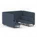 Brixworth 6 Seater Bench Booth With Black Legs In Rivet Fabric - Crucible Panels And Sofa SF004266