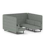 Brixworth 6 Seater Bench Booth With Black Legs In Rivet Fabric - Prime Panels And Sofa SF004268