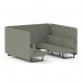 Brixworth 6 Seater Bench Booth With Black Legs In Rivet Fabric - Vitreous Panels And Sofa SF004269