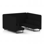 Brixworth 6 Seater Bench Booth With Black Legs In X2 Fabric - Diameter Panels And Sofa SF004272