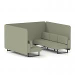 Brixworth 6 Seater Bench Booth With Black Legs In Main Line Flax Fabric - Newbury Panels And Sofa SF004278