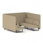 Brixworth 6 Seater Bench Booth With Black Legs In Main Line Flax Fabric - Upminster Panels And Sofa SF004280