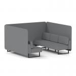 Brixworth 6 Seater Bench Booth With Black Legs In Synergy Fabric - Partner Panels And Sofa SF004286