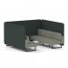 Brixworth 6 Seater Bench Booth With Black Legs In Rivet Fabric - Charcoal Panels And Vitreous Sofa SF004295