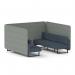 Brixworth 6 Seater Bench Booth With Black Legs In Rivet Fabric - Prime Panels And Crucible Sofa SF004298