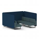 Brixworth 6 Seater Bench Booth With Black Legs In X2 Fabric - Calculus Panels And Polygon Sofa SF004301