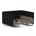 Brixworth 6 Seater Bench Booth With Black Legs In X2 Fabric - Diameter Panels And Theory Sofa SF004302