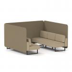 Brixworth 6 Seater Bench Booth With Black Legs In Main Line Flax Fabric - Bank Panels And Upminster Sofa SF004306