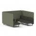 Brixworth 6 Seater Bench Booth With Black Legs In Main Line Flax Fabric - Monument Panels And Temple Sofa SF004307