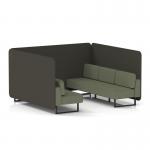 Brixworth 6 Seater Bench Booth With Black Legs In Main Line Flax Fabric - Temple Panels And Monument Sofa SF004309