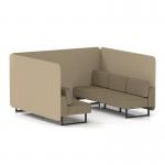 Brixworth 6 Seater Bench Booth With Black Legs In Main Line Flax Fabric - Upminster Panels And Bank Sofa SF004310