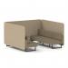 Brixworth 6 Seater Bench Booth With Black Legs In Main Line Flax Fabric - Upminster Panels And Bank Sofa SF004310