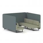 Brixworth 6 Seater Bench Booth With Black Legs In Main Line Flax Fabric - Westminster Panels And Newbury Sofa SF004311
