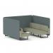 Brixworth 6 Seater Bench Booth With Black Legs In Main Line Flax Fabric - Westminster Panels And Newbury Sofa SF004311