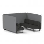 Brixworth 6 Seater Bench Booth With Black Legs In Synergy Fabric - Partner Panels And Mix Sofa SF004316