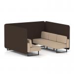Brixworth 6 Seater Bench Booth With Black Legs In Synergy Fabric - Wed Panels And Affix Sofa SF004317