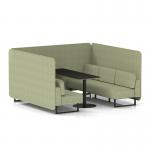 Brixworth 6 Seater Bench Booth With Black Legs And Black Table With Black Leg In Rivet Fabric - Burnish Panels And Sofa SF004324