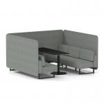 Brixworth 6 Seater Bench Booth With Black Legs And Black Table With Black Leg In Rivet Fabric - Prime Panels And Sofa SF004328