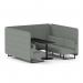 Brixworth 6 Seater Bench Booth With Black Legs And Black Table With Black Leg In Rivet Fabric - Prime Panels And Sofa SF004328