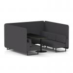 Brixworth 6 Seater Bench Booth With Black Legs And Black Table With Black Leg In X2 Fabric - Arithmetic Panels And Sofa SF004330