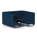 Brixworth 6 Seater Bench Booth With Black Legs And Black Table With Black Leg In X2 Fabric - Calculus Panels And Sofa SF004331