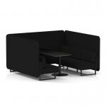 Brixworth 6 Seater Bench Booth With Black Legs And Black Table With Black Leg In X2 Fabric - Diameter Panels And Sofa SF004332