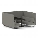 Brixworth 6 Seater Bench Booth With Black Legs And Black Table With Black Leg In X2 Fabric - Number Panels And Sofa SF004333