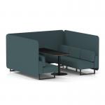 Brixworth 6 Seater Bench Booth With Black Legs And Black Table With Black Leg In X2 Fabric - Polygon Panels And Sofa SF004334