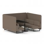 Brixworth 6 Seater Bench Booth With Black Legs And Black Table With Black Leg In X2 Fabric - Theory Panels And Sofa SF004335
