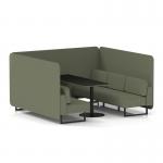 Brixworth 6 Seater Bench Booth With Black Legs And Black Table With Black Leg In Main Line Flax Fabric - Monument Panels And Sofa SF004337