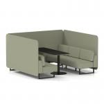 Brixworth 6 Seater Bench Booth With Black Legs And Black Table With Black Leg In Main Line Flax Fabric - Newbury Panels And Sofa SF004338