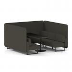 Brixworth 6 Seater Bench Booth With Black Legs And Black Table With Black Leg In Main Line Flax Fabric - Temple Panels And Sofa SF004339