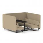 Brixworth 6 Seater Bench Booth With Black Legs And Black Table With Black Leg In Main Line Flax Fabric - Upminster Panels And Sofa SF004340
