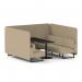 Brixworth 6 Seater Bench Booth With Black Legs And Black Table With Black Leg In Main Line Flax Fabric - Upminster Panels And Sofa SF004340