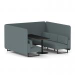 Brixworth 6 Seater Bench Booth With Black Legs And Black Table With Black Leg In Main Line Flax Fabric - Westminster Panels And Sofa SF004341