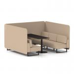 Brixworth 6 Seater Bench Booth With Black Legs And Black Table With Black Leg In Synergy Fabric - Affix Panels And Sofa SF004342