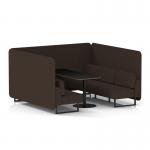 Brixworth 6 Seater Bench Booth With Black Legs And Black Table With Black Leg In Synergy Fabric - Wed Panels And Sofa SF004347