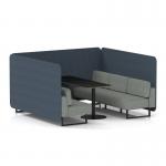 Brixworth 6 Seater Bench Booth With Black Legs And Black Table With Black Leg In Rivet Fabric - Crucible Panels And Prime Sofa SF004356
