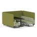 Brixworth 6 Seater Bench Booth With Black Legs And Black Table With Black Leg In Rivet Fabric - Olive Panels And Burnish Sofa SF004357