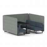 Brixworth 6 Seater Bench Booth With Black Legs And Black Table With Black Leg In Rivet Fabric - Prime Panels And Crucible Sofa SF004358