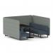 Brixworth 6 Seater Bench Booth With Black Legs And Black Table With Black Leg In Rivet Fabric - Prime Panels And Crucible Sofa SF004358
