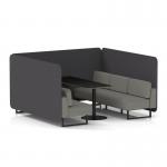 Brixworth 6 Seater Bench Booth With Black Legs And Black Table With Black Leg In X2 Fabric - Arithmetic Panels And Number Sofa SF004360