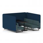 Brixworth 6 Seater Bench Booth With Black Legs And Black Table With Black Leg In X2 Fabric - Calculus Panels And Polygon Sofa SF004361