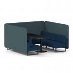 Brixworth 6 Seater Bench Booth With Black Legs And Black Table With Black Leg In X2 Fabric - Polygon Panels And Calculus Sofa SF004364
