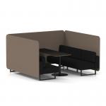 Brixworth 6 Seater Bench Booth With Black Legs And Black Table With Black Leg In X2 Fabric - Theory Panels And Diameter Sofa SF004365