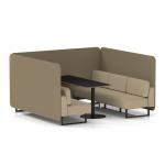 Brixworth 6 Seater Bench Booth With Black Legs And Black Table With Black Leg In Main Line Flax Fabric - Bank Panels And Upminster Sofa SF004366