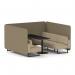 Brixworth 6 Seater Bench Booth With Black Legs And Black Table With Black Leg In Main Line Flax Fabric - Bank Panels And Upminster Sofa SF004366